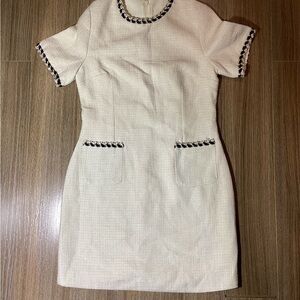 Commense Cream Mini Dress with Black Trim – Size M – NWT